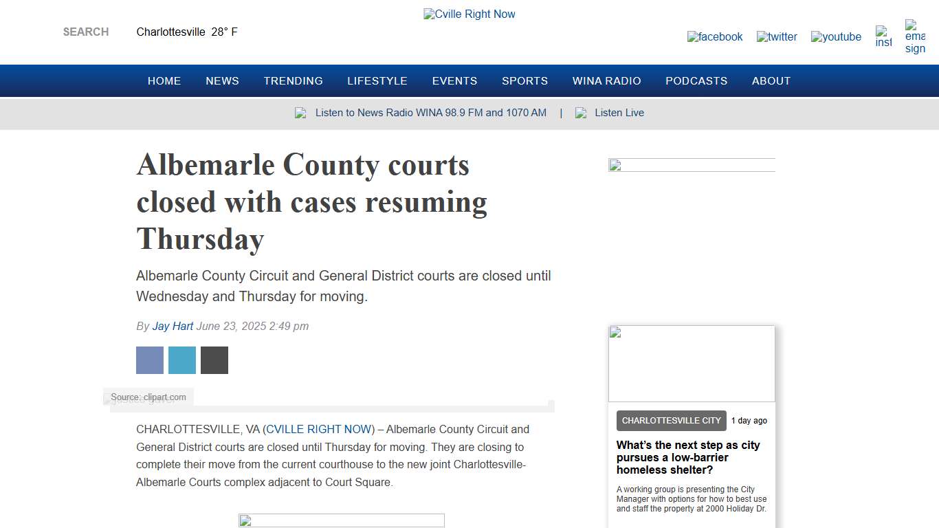 Albemarle County courts closed with cases resuming Thursday - Cville Right Now
