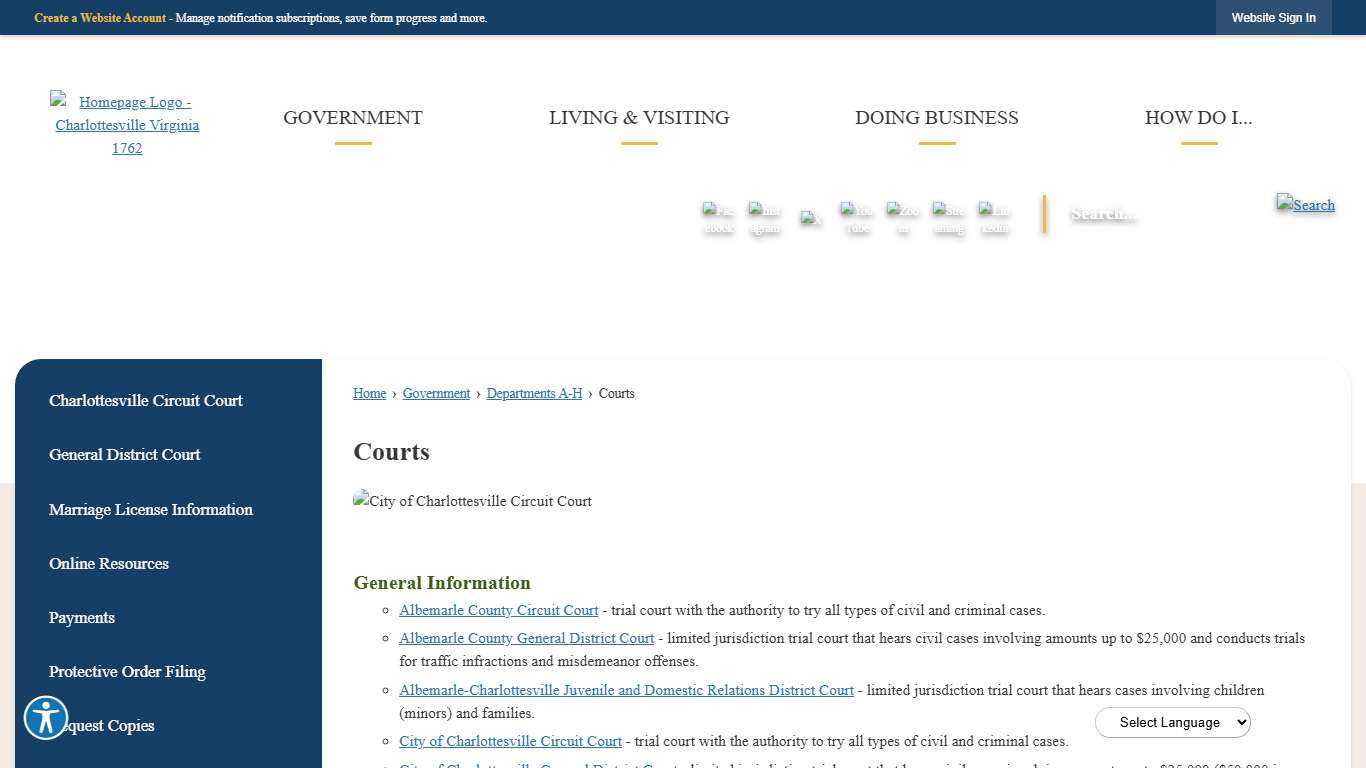 Courts Charlottesville, VA